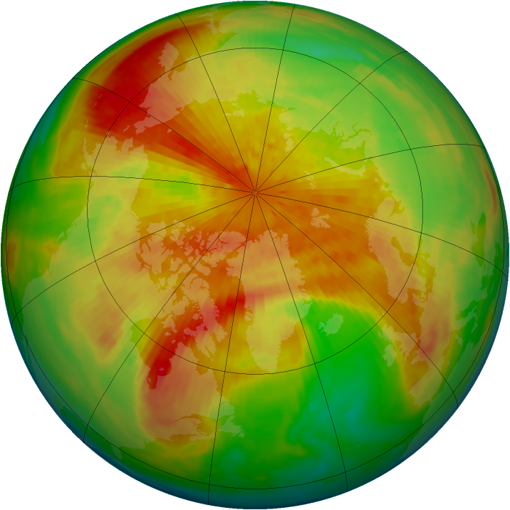 Arctic ozone map for 24 March 1992